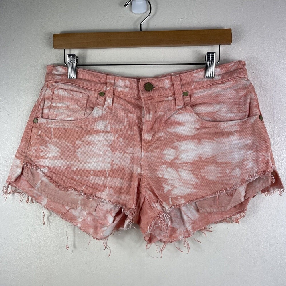 Ramy Brook Christy Boyfriend Tie Dye‎ Pink Denim Cutoff Shorts